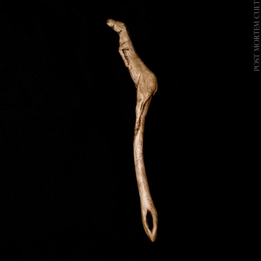 Handcrafted replica of the famous Bruniquel Horse Spearthrower, one of the finest examples of Paleolithic hunting technology and Magdalenian portable art.