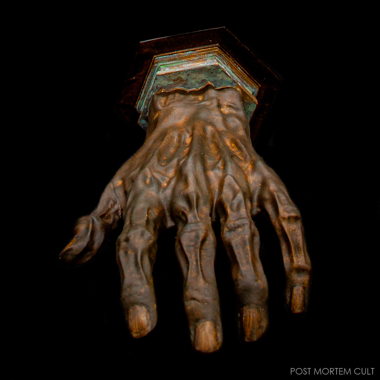 Hand of Glory museum-style replica with certificate of authenticity and archival packaging.